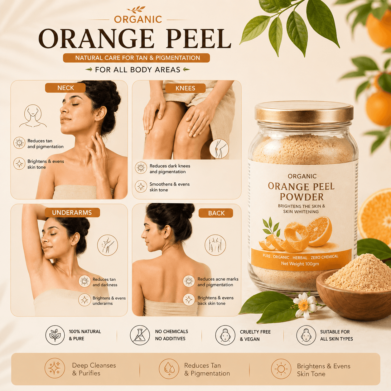 Elixer+ Glowing Citrus Orange Peel Powder