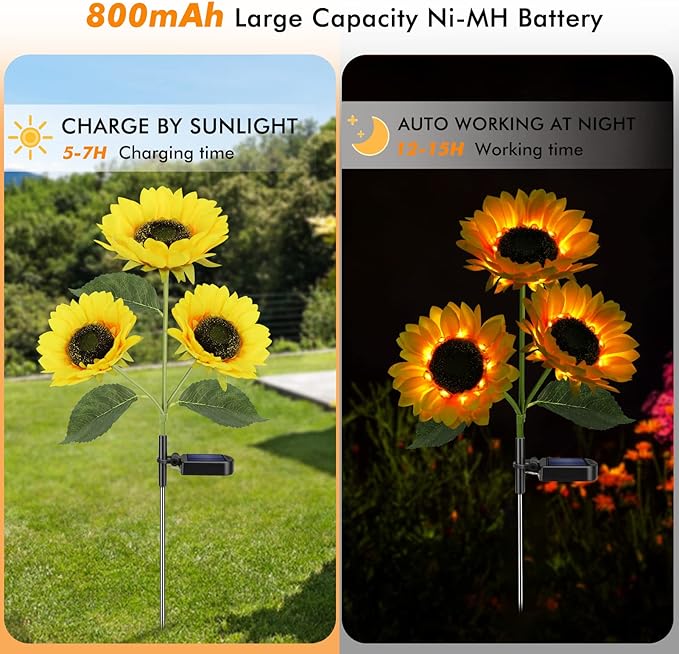 Solar Sunflower Lights for Garden and Outdoor