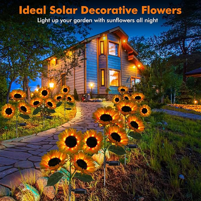 Solar Sunflower Lights for Garden and Outdoor
