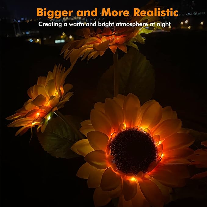 Solar Sunflower Lights for Garden and Outdoor