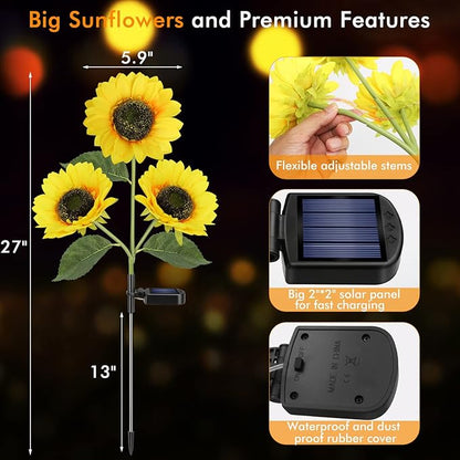 Solar Sunflower Lights for Garden and Outdoor
